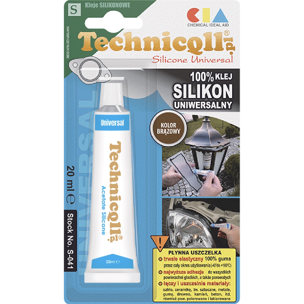 TECHNICQLL Silikon uniwersalny brazowy 20ml w malej tubce Hurtownia Sklep Tarnow TECHNICQLL Silikon uniwersalny brązowy 20ml w małej tubce