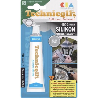 TECHNICQLL Silikon uniwersalny szary 20ml w małej tubce