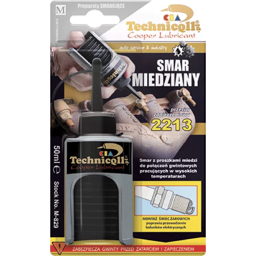 TECHNICQLL Smar miedziany wysokotemperaturowy 50ml blister vvv TECHNICQLL Smar miedziany wysokotemperaturowy 50ml blister