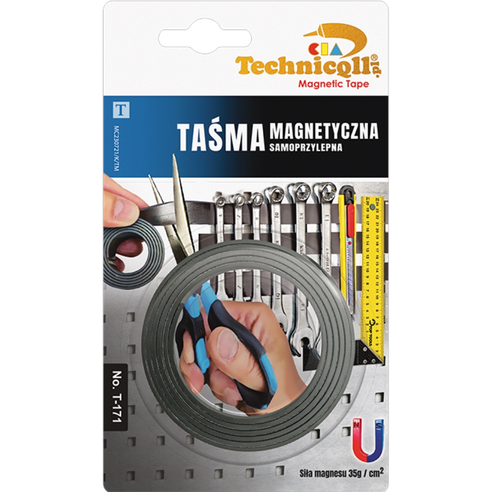 TECHNICQLL Tasma magnetyczna samoprzylepna 1m 20mm15mm Hurtownia Sklep Tarnow TECHNICQLL Taśma magnetyczna samoprzylepna 1m 20mm*1,5mm
