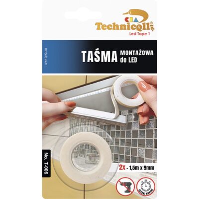 TECHNICQLL Taśma dwustronna montażowa do led 2x1,5mx9mm