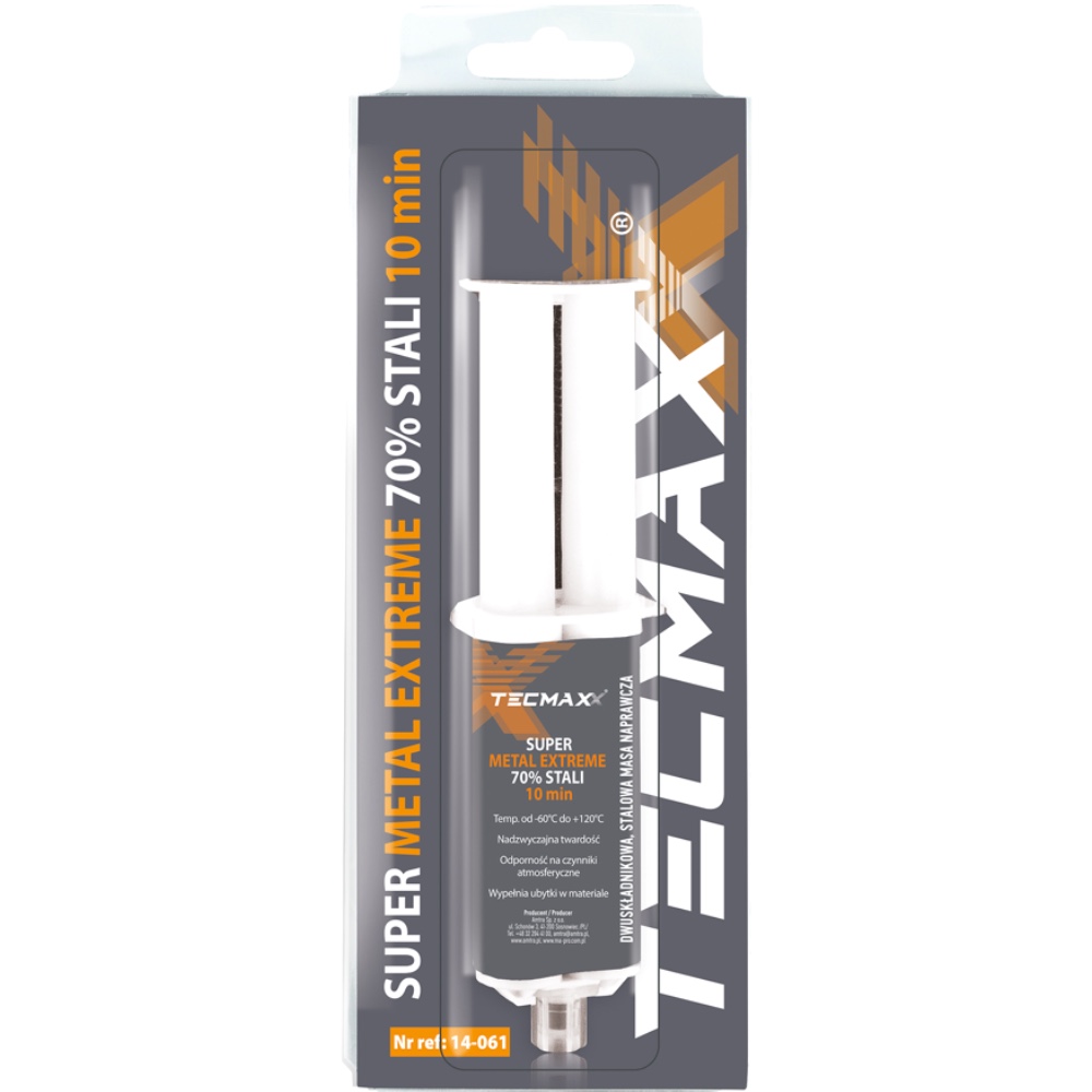 TECMAXX Klej Super Metal 70 Stali 25ml 67g strzykawka Hurtownia Sklep Tarnow TECMAXX Klej Super Metal 70% Stali 25ml 67g strzykawka