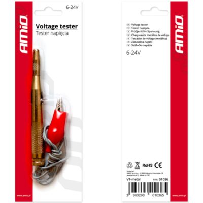 AMIO Próbnik tester napięcia metalowy igła 6-24V