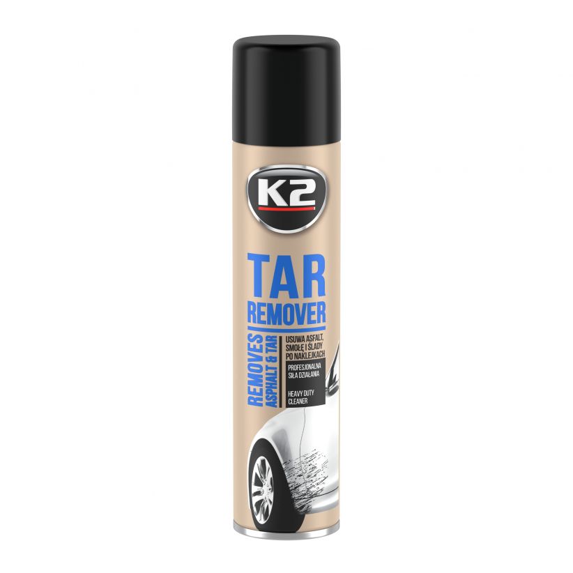 Usuwa asfalt smole i slady po naklejkach K2 TAR REMOVER Preparat do usuwania smoły, asfaltu i kleju po naklejkach spray 300 ml