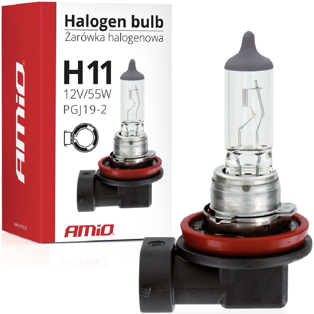 AMIO Żarówka halogenowa H11 12V 55W filtr UV (E8)