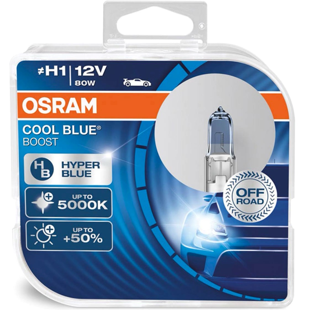 Zarowka halogenowa Osram H1 12V 80W P145s Cool Blue Boost 5500K 2 szt Hurtownia Sklep Tarnow OSRAM Żarówka H1 COOL BLUE BOOST 12V 80W