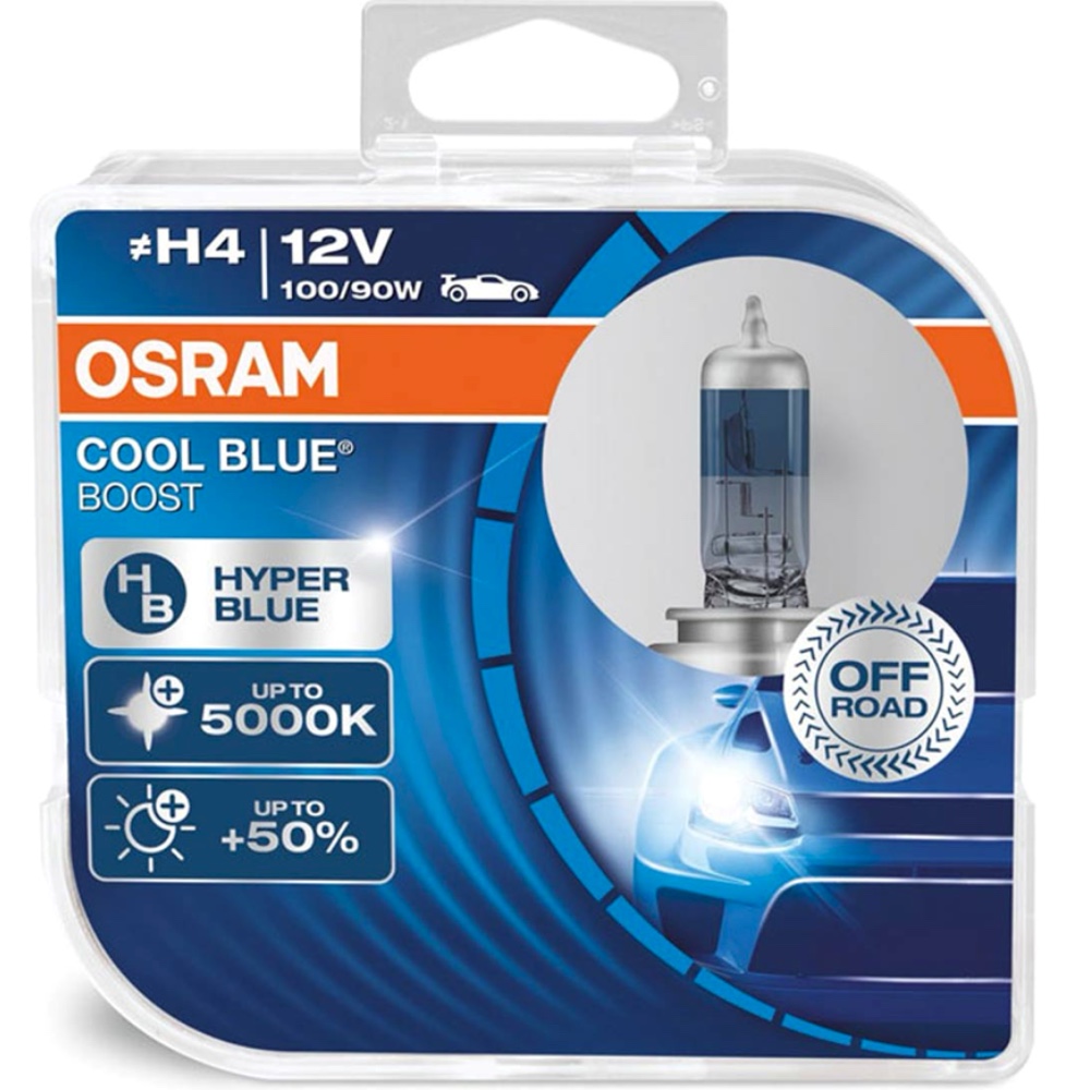 Zarowka halogenowa Osram H4 12V 10090W P43t Cool Blue Boost 5500K 2szt Hurtownia Sklep Tarnow OSRAM Żarówka H4 COOL BLUE BOOST 12V 100/90W 2 szt.
