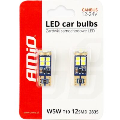 Żarówki LED CANBUS 12SMD 2835 T10e W5W White 12/24V 2 szt.