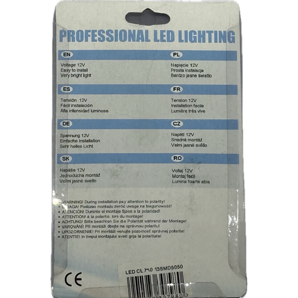 Zarowki LED CLASSIC T10 W5W 13xSMD 5050 12V 2szt Hurtownia Sklep Tarnow Żarówki LED CLASSIC T10 W5W 13xSMD 5050 12V 2szt - obrazek 3