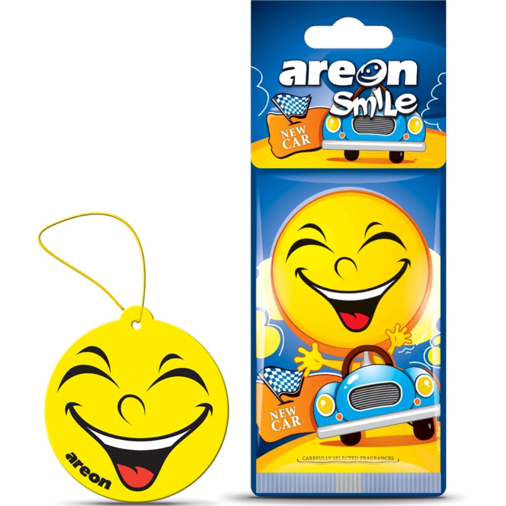Zawieszka zapachowa AREON DRY SMILE New Car Hurtownia Sklep Tarnow Zapach AREON SMILE New Car