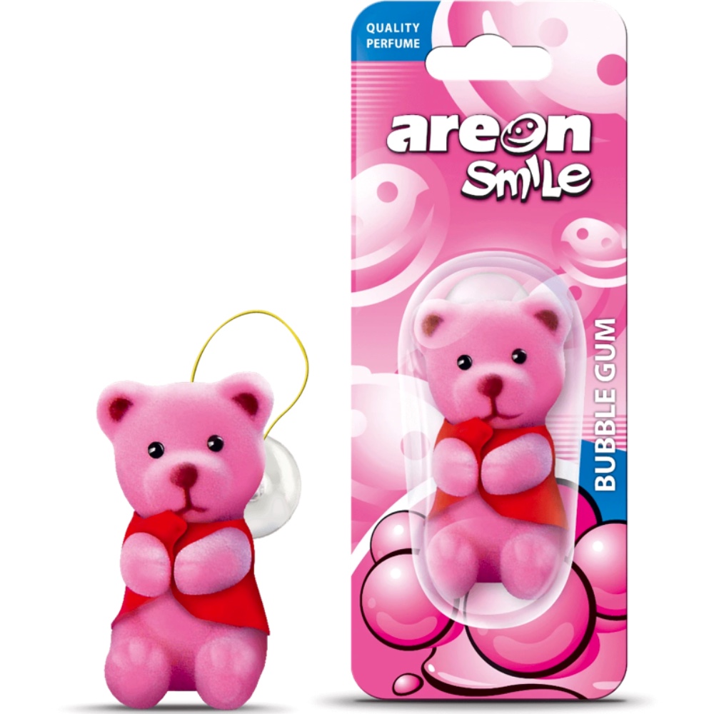 Zawieszka zapachowa Mis przyssawka AREON Smile Toy Guma balonowa Hurtownia Sklep Tarnow Zapach AREON Toy Bubble Gum
