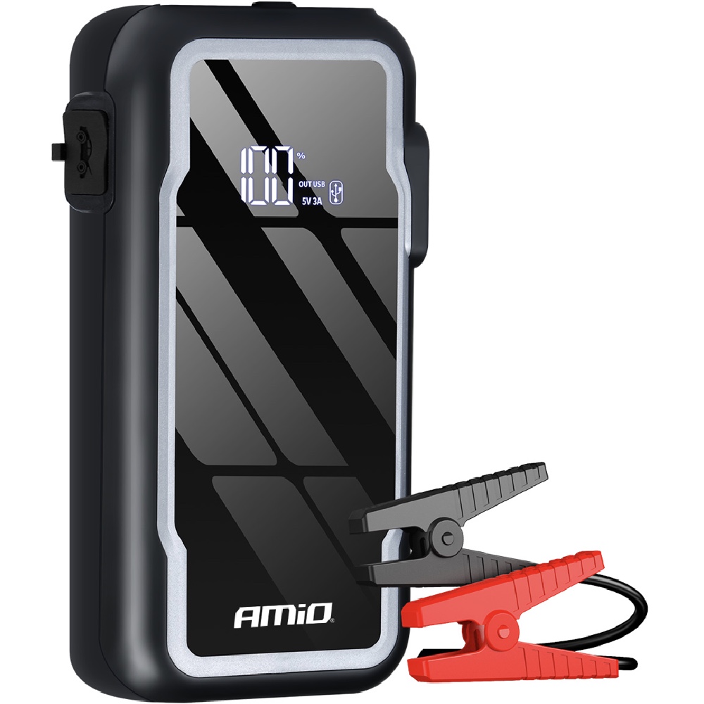 a Urzadzenie rozruchowe 3w1 booster powerbank latarka LED 12V 12Ah 1600A AMIO 04678 Hurtownia Sklep Tarnow AMIO Urządzenie rozruchowe 3w1 booster powerbank latarka