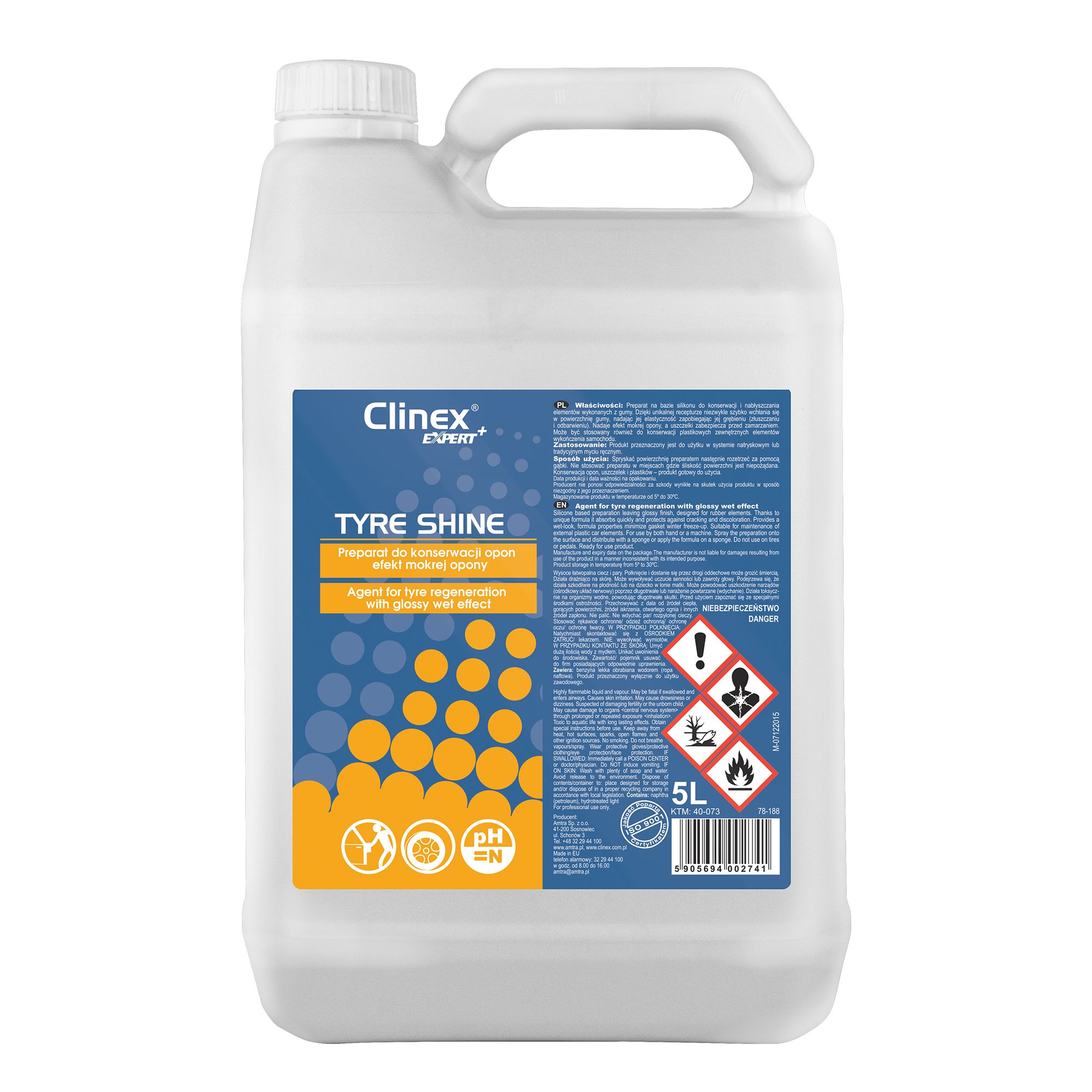 clinex tyre shine hurtownia Clinex Expert+ Tyre Shine Preparat do konserwacji opon, efekt mokrej opony 5L